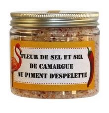 Fleur de sel et sel de Camargue au piment d’Espelette