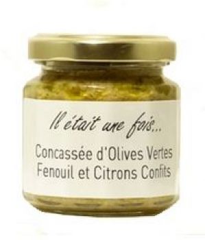 Concassée d’olives vertes fenouil et citrons confits