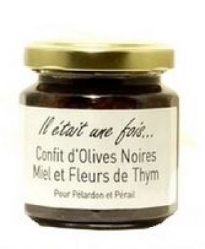 Confit d’olives noires miel et fleurs de thym